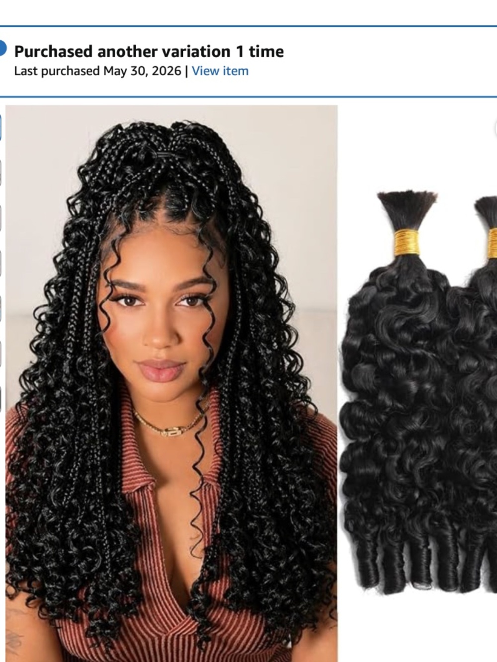 Raw Boho Human Hair for Braiding Burmese Curly Human Braiding Hair 16 Inch 60g/p
